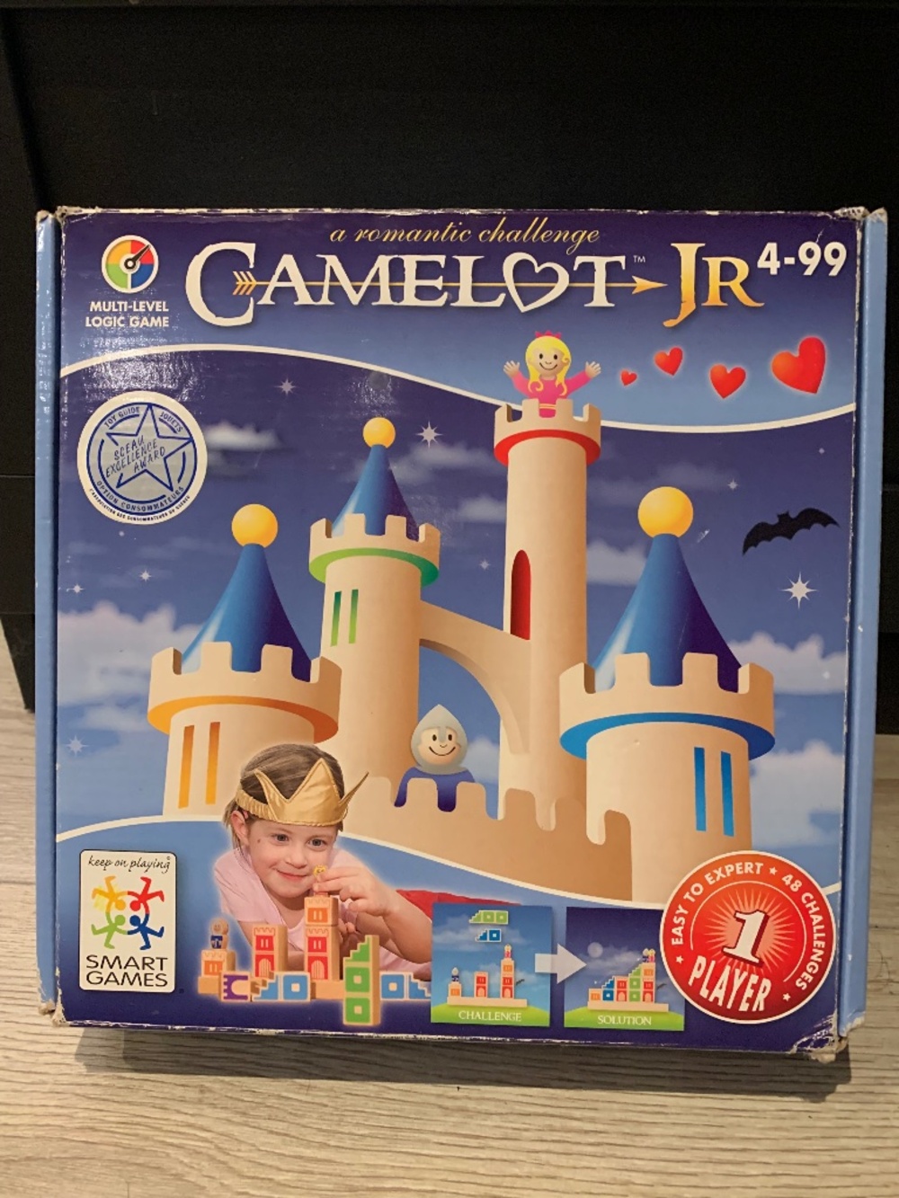 SmartGames Camelot Jr Wooden Logic Puzzle Game Complete 48 Challenges 1 Player